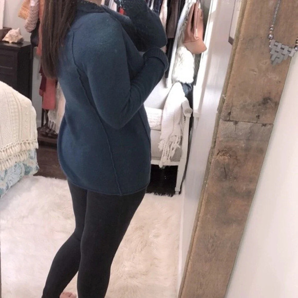 SOFT Surroundings size medium cotton, angora, cashmere blend teal sweater - Picture 6 of 8